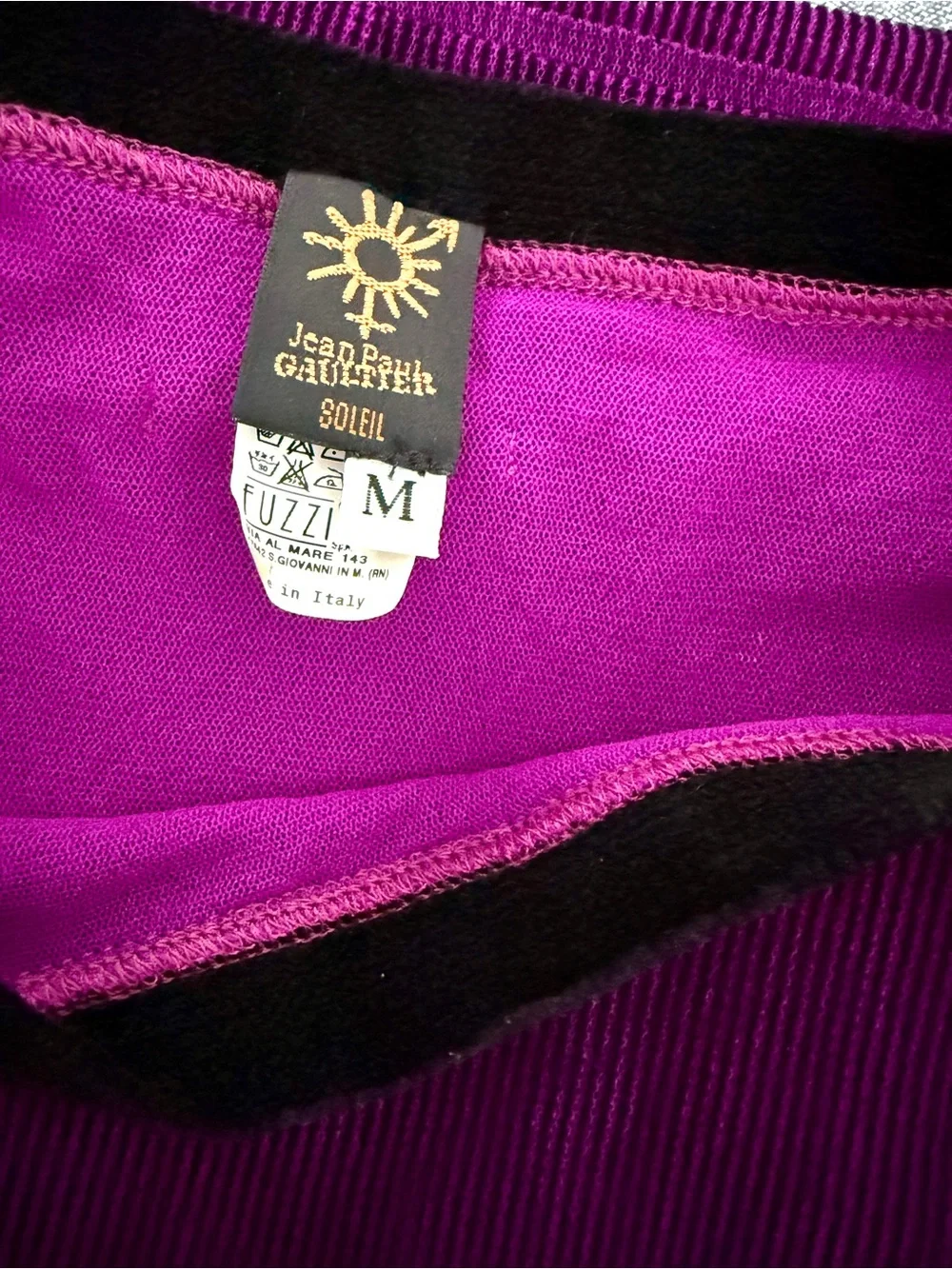 RARE Vintage Jean Paul Gaultier Soleil Mesh Flocked Velvet Striped Dress M